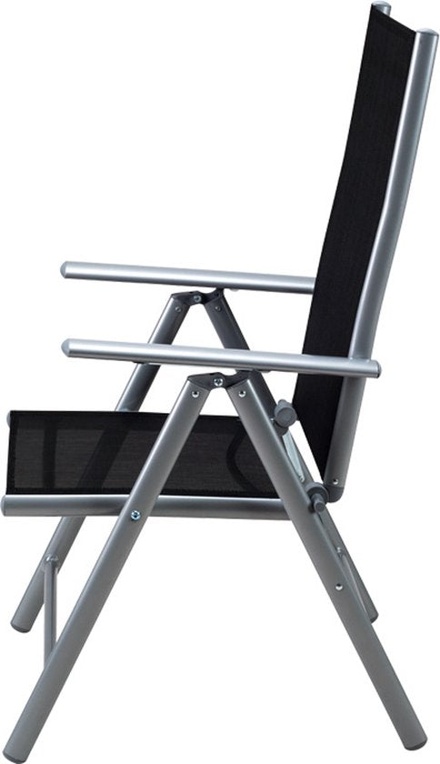 Casaria - Aluminium Tuinstoel 2 stuks Inklapbaar - Zilver