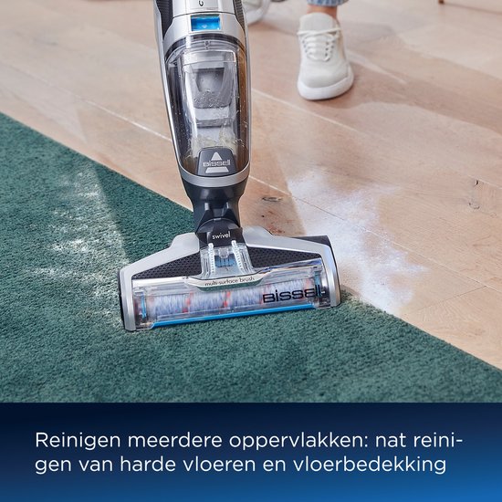 BISSELL Crosswave C3 Select Steelstofzuiger met Dweilfunctie - Vloerreiniger met Snoer - 3 in 1 Stofzuiger, Dweil & Drogen - Multi Surface Vacuum Cleaner - Reinigingsmachine voor Tapijt, Tegels & Houten Vloeren - Krachtige 560W Motor - 3551N