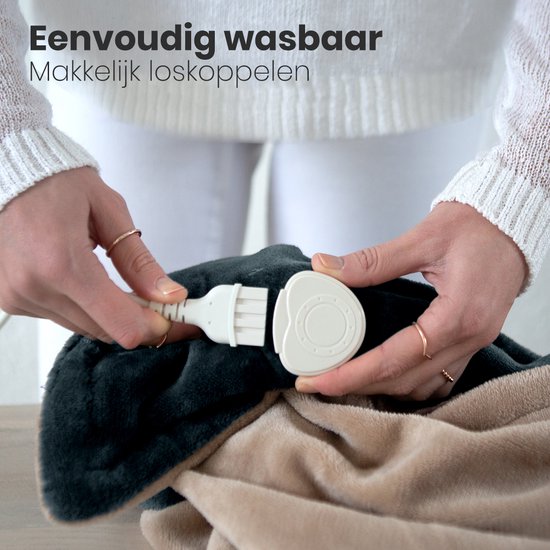 Auronic Elektrische Deken - Duo Pack - Warmtedeken - 1 Persoons - 3 Warmtestanden - 160x120cm - Antraciet