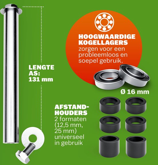 Gardebruk Kruiwagenwiel - Massief Rubber 200kg - 4.80/4.00-8 Ø 390 mm