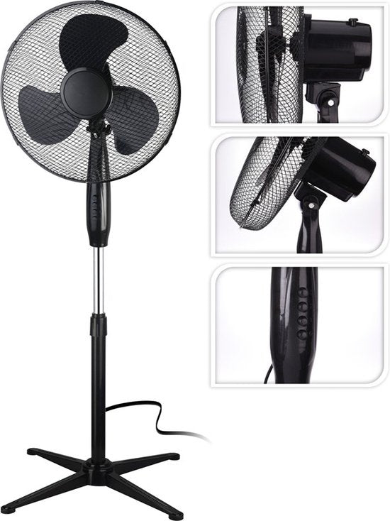 Excellent Electrics Staande ventilator 45 W zwart
