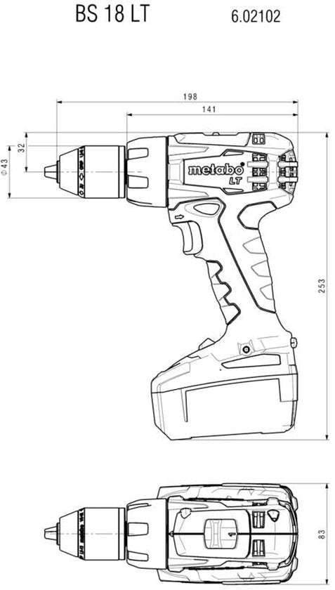Metabo BS 18 LT Accu Boor-/Schroefmachine - 18V - Metabox 145 - Maat Standaard
