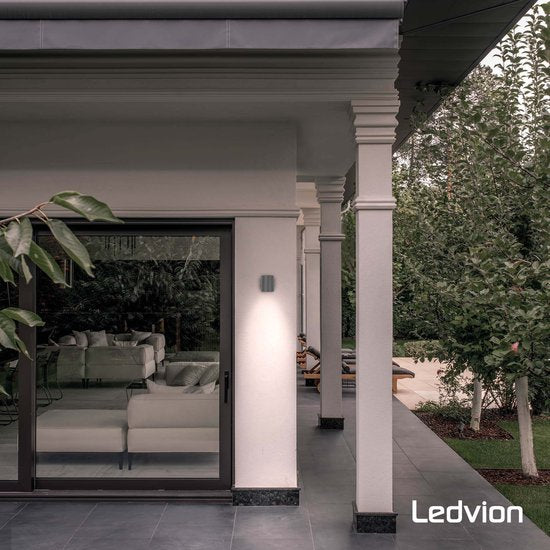 Ledvion - LED Wandlamp Antraciet - GU10 - IP54
