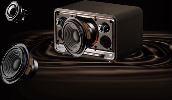 Edifier D32 - Stereo HiRes Airplay/Bluetooth speaker - Zwart Walnoot