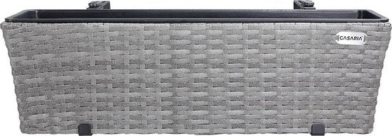 Casaria Polyrattan Bloembak – 2 Stuks Incl. Ophangbeugels - Grijs