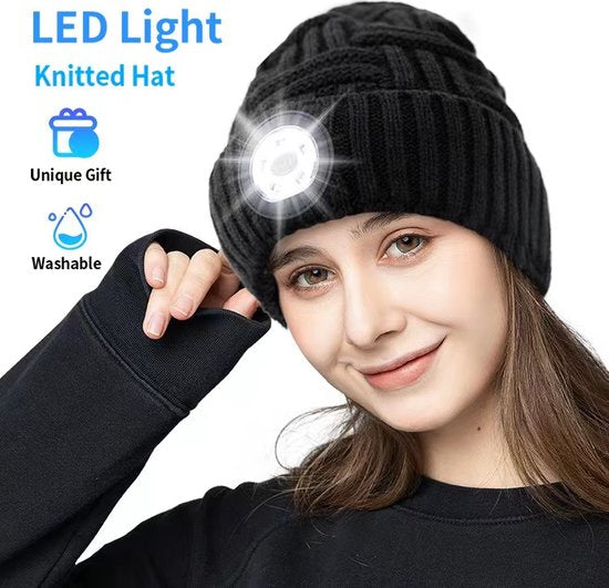 Garpex® Comfortabele Muts met LED-verlichting - LED-muts One Size