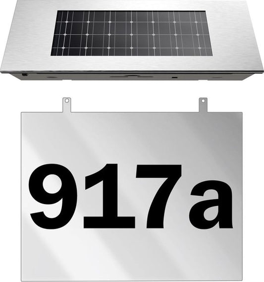 Monzana Solar Huisnummer LED Lamp – RVS- Transparant