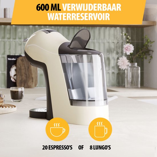 Tristar CM-2301 - Koffiecupmachine 1400W - 3 in 1 Koffiemachine - Uitneembaar water reservoir - Creme