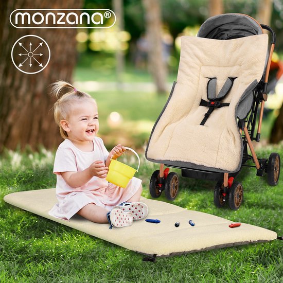 Monzana Baby Voetenzak – Ritssluiting Wasbaar 90x60cm - Grijs
