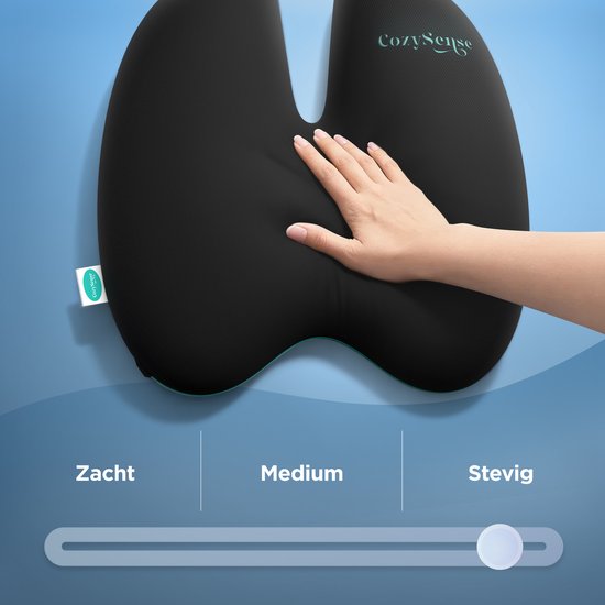 CozySense® Rugsteun - Verstelbaar Rugkussen Onderrug - Lendekussen voor Auto, Bureaustoel, Bed & Bank - Ergonomisch - Met Coolgel - Stevige Hardheid - Wasbare Hoes
