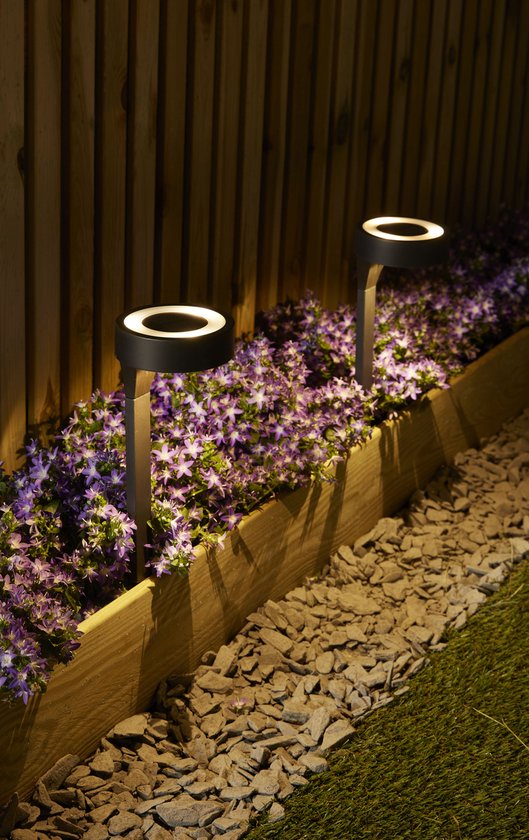 Luxform AYR Orange - Solar Tuinlampen 2 stuks - LED - Zwart
