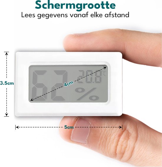 Ease Electronicz Hygrometer - Weerstation - Luchtvochtigheidsmeter - Thermometer Voor Binnen - Incl. Batterijen