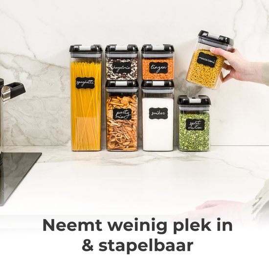 Stosh Voorraadpotten - Voorraadbussen - Snoeppot - 14 Stuks - BPA vrij - Kunststof