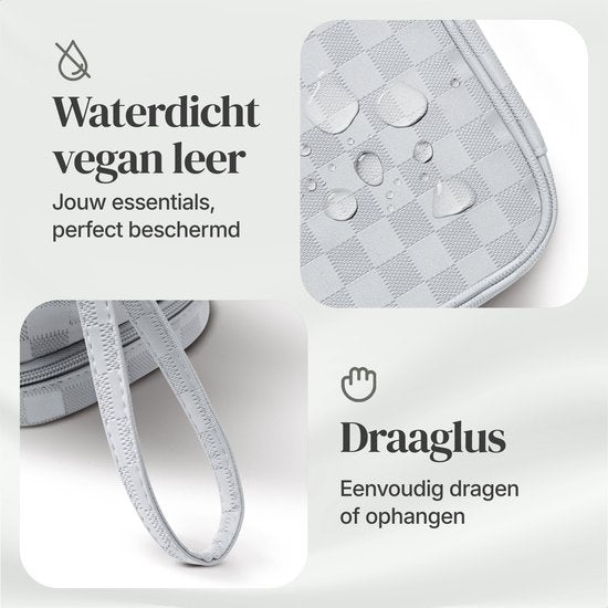 SC Travel Essentials - Toilettas en Make-up Organizer - Waterdicht en Compact - Geschikt voor Reis en Dagelijks Gebruik - Unisex - Zilver
