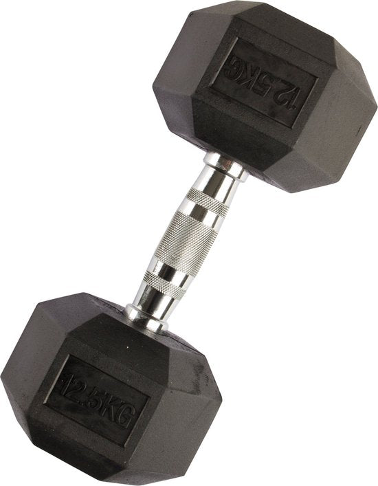 VirtuFit Hexa Dumbbell Pro - 12,5 kg - Hexagon Dumbbell - Duurzaam en Slijtvast - Krachttraining - Gewicht - CrossFit & Fitness - Geschikt voor Beginners en Professionals - Per Stuk Verkocht