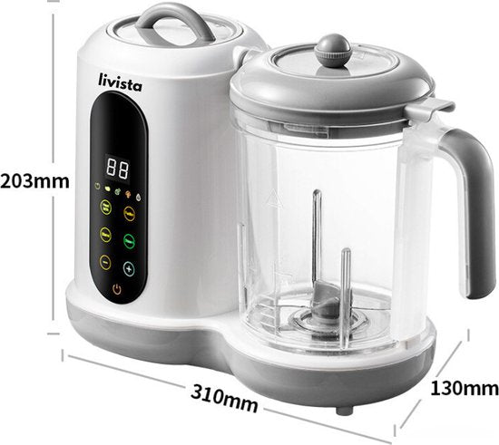 Livista® - Baby Blender en Stoomkoker – Grote Capaciteit – Babyvoeding Verwerkingsmachine – Stomen, Mixen en Verwarmen – Voor Gezonde Babyvoeding