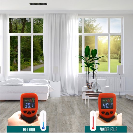 Homewell® Zonwerende Raamfolie - 90x300cm – Isolerend & Hittebestendig - Tegen Inkijk - HR++(+) Geschikt – 15% Spiegeleffect Zilver