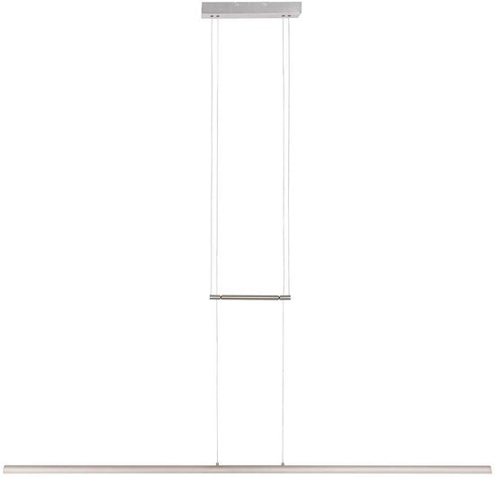 Hanglamp Profilo 3318ST van Steinhauer van staal, 150 cm breed, hoogte instelbaar van 110 tot 170 cm, 2100 lumen, modern design voor binnengebruik