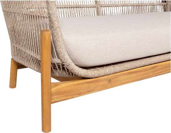 House Nordic Terracina Loungebank - Acaciahout - 78.5 x 175 x 72 cm - Acacia/Beige