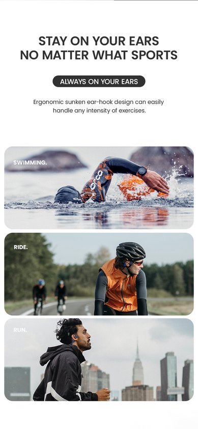OPENAIR Bone x2 - Waterdichte Zwem Koptelefoon met MP3 Speler 32GB & Bluetooth 5.2 – Bone Conduction Sport Hoofdtelefoon – IPX8 Waterproof – Draadloze Zwem Headset voor Zwemmen, Hardlopen & Fitness