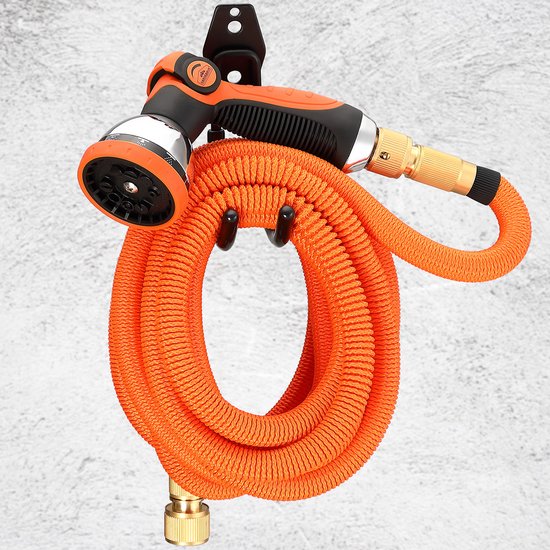 Gardebruk Tuinslang Flexibel - 30m 1/2" 3/4" Inch Wandmontage - Oranje