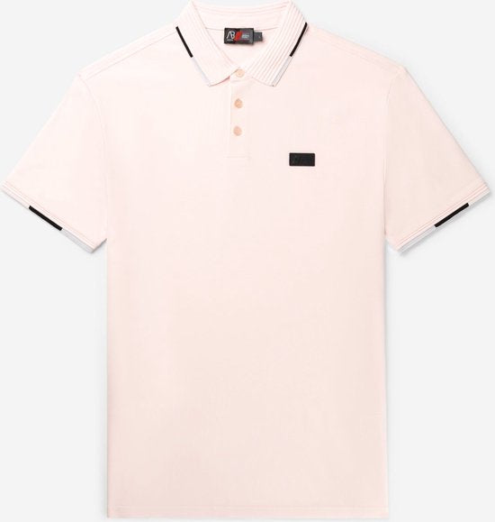 AB Lifestyle - Driekleurige Polo | Barely Pink - Heren - Maat: XS