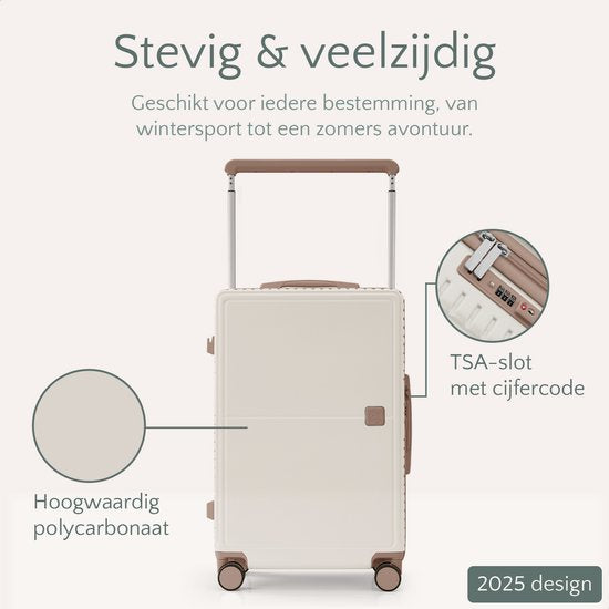 SC City Walker – 3-delige Kofferset | Lichtgewicht & Duurzaam | 20, 24 & 28 Inch | 360° Spinner Wielen | TSA-slot | Inclusief Beschermhoezen – Beige