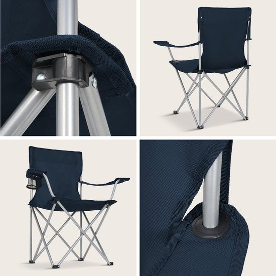 TRVLMORE Campingstoelen - Opvouwbaar - 2-Pack - 120KG Draagvermogen - Incl. Draagtas - Klapstoel - Visstoel - Kampeerstoel - Vouwstoel - Blauw