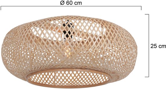 Steinhauer Lampenkap bamboe naturel hout Ø60cm E27