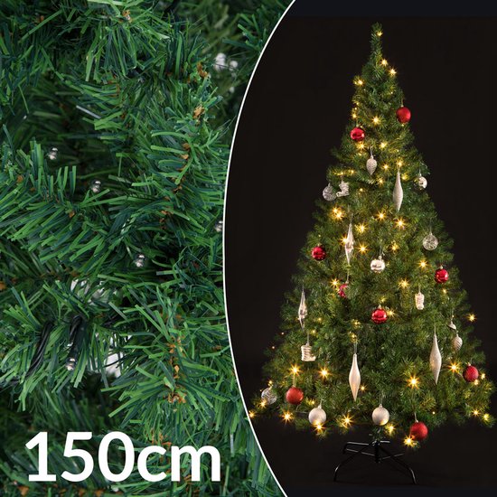 Casaria Kerstboom 150 cm – Incl. LED Kerstverlichting PE Groen