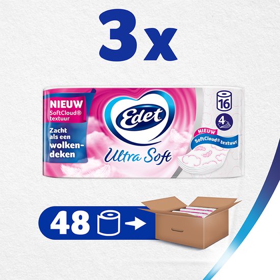 Edet Ultra Soft Toiletpapier - 4-laags - 48 rollen - Voordeelverpakking