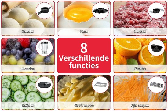Buccan – Keukenmachine – 8in1 multifunctionele keukenmachine – Rose goud