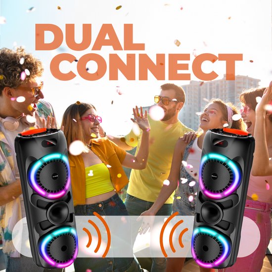 Denver Bluetooth Speaker Party box - Discolichten - Partybox - Incl. Draadloze Microfoon & Afstandsbediening - BPS459