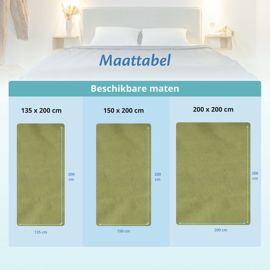 Hoes voor de verzwaringsdeken van EL Life 135 x 200 CM - 7 KG & 9 KG - Overtrek Hoes van 100% biologisch katoen - Licht Olijf Groen
