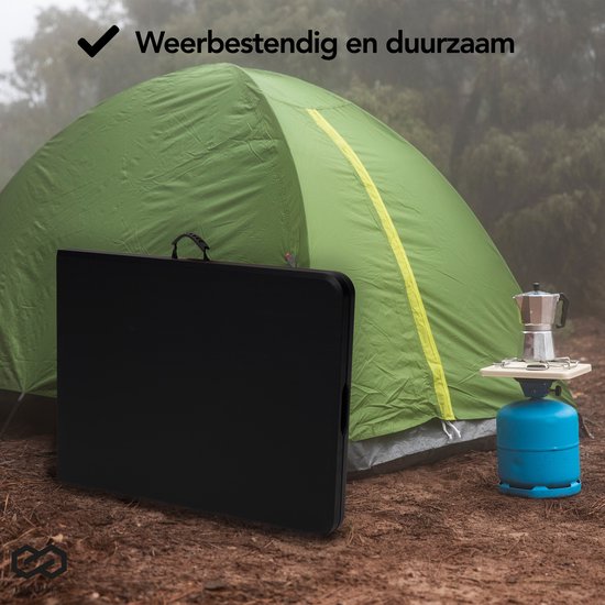Infinity Goods Inklapbare Tafel - Vouwtafel - 180 x 70 x 74 cm - Campingtafel - Tuintafel - Draagbaar - Zwart