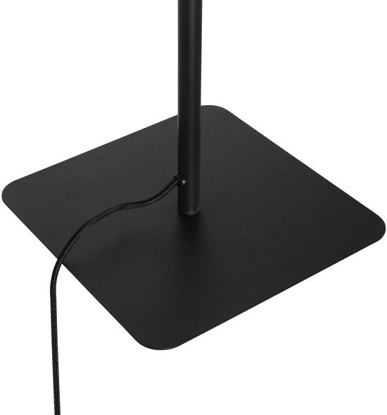 Vloerlamp Volari 4711ZW zwarte design 2-lichts leeslamp van Steinhauer met dim to warm LED, hoogte 157 cm, voet 21 x 21 cm, draaibaar en kantelbaar, ideaal voor binnen gebruik