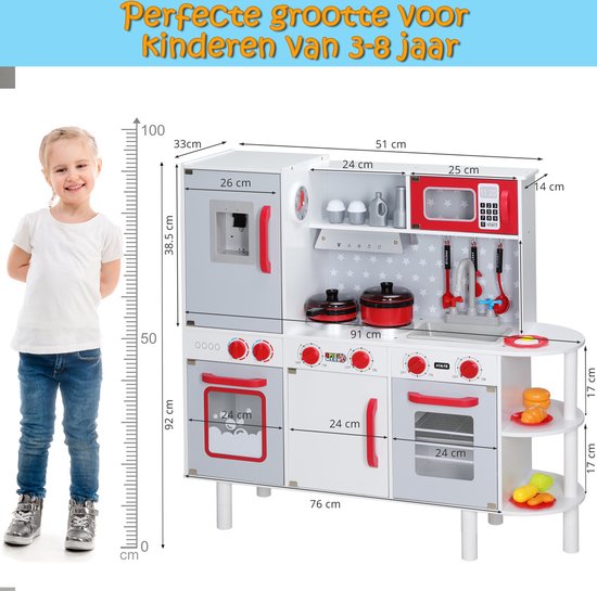 Spielwerk Houten Speelkeuken Junior Chef - Interactief Realistisch - 38 delig