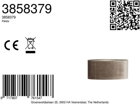 Light & Living - kap - Palata - naturel - textiel - E27 - 3858379