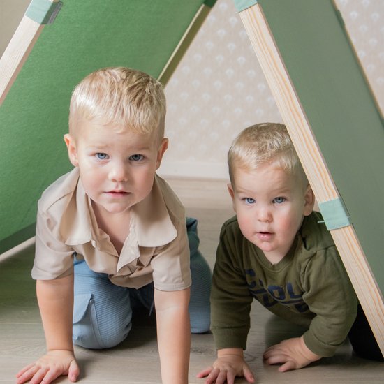 Sunny Como Speeltent Groen – Wigwam Tipi Tent voor kinderen - Stokken FSC hout - 123x106x107cm