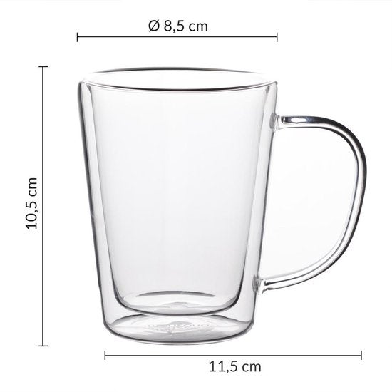 Monzana Theeglazen - Set van 4 Elk 250ml - Dubbelglas