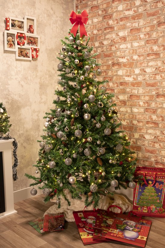 Kerstcadeaus Kerstboom Empire Spruce met sneeuw en dennenappels - 180 cm - 708 toppen