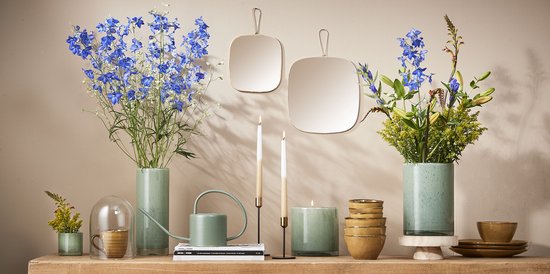 Mica Decorations Pia Plantenstandaard - H11 x Ø30 cm - Hout - Lichtbruin