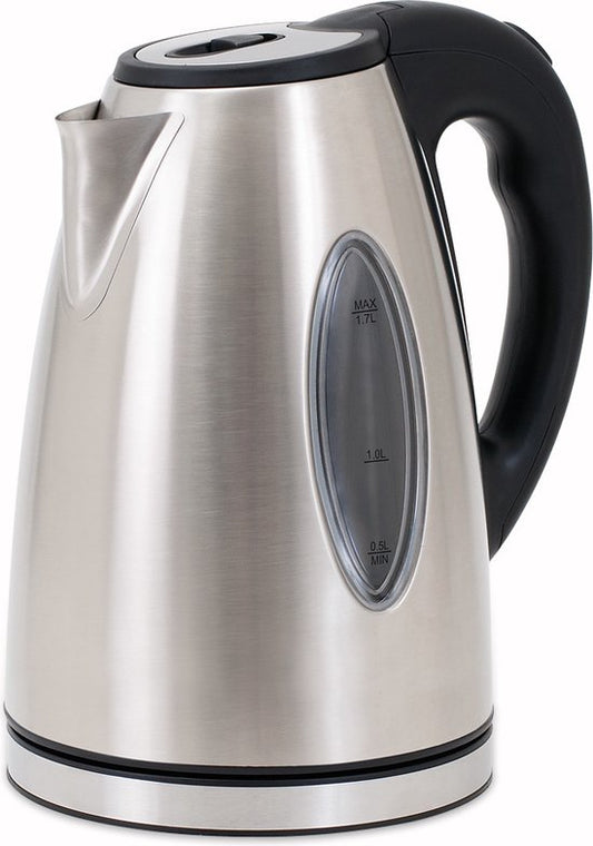 Deuba Waterkoker Zilver/Zwart Roestvrij Staal 1,7L