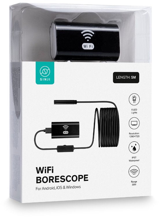 Sinji Inspectiecamera – Endoscoop iPhone & Android – Rioolcamera