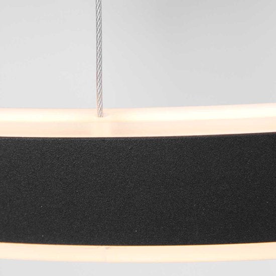 Hanglamp Ringlux 3502ZW Zwart 60cm Design Metaal Steinhauer - Hoogte instelbaar, ideaal voor binnengebruik