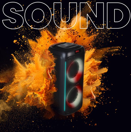 Denver Bluetooth Speaker Party box - Discolichten - Partybox - Incl. Draadloze Microfoon & Afstandsbediening - BPS458