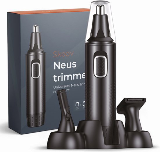 Skoov 3-in-1 Neustrimmer - Neus, oor en wenkbrauw - Voor mannen en vrouwen - Neushaartrimmer - Oplaadbaar