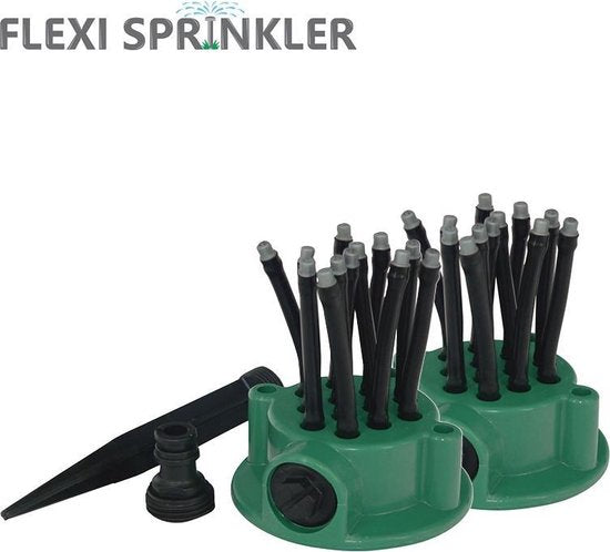Orange Donkey Flexipoint Tuinsproeier Set – 2-Pack met 24 Flexibele Sproeikoppen – Efficiënte Irrigatie voor Tuin en Gras - Sprinkler Systeem