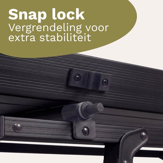 TRVLMORE Campingtafel Verstelbaar - 90x52x71cm - Inklapbare Tafel met Aluminium Frame - Lichtgewicht - Kampeertafel - Klaptafel - Zwart