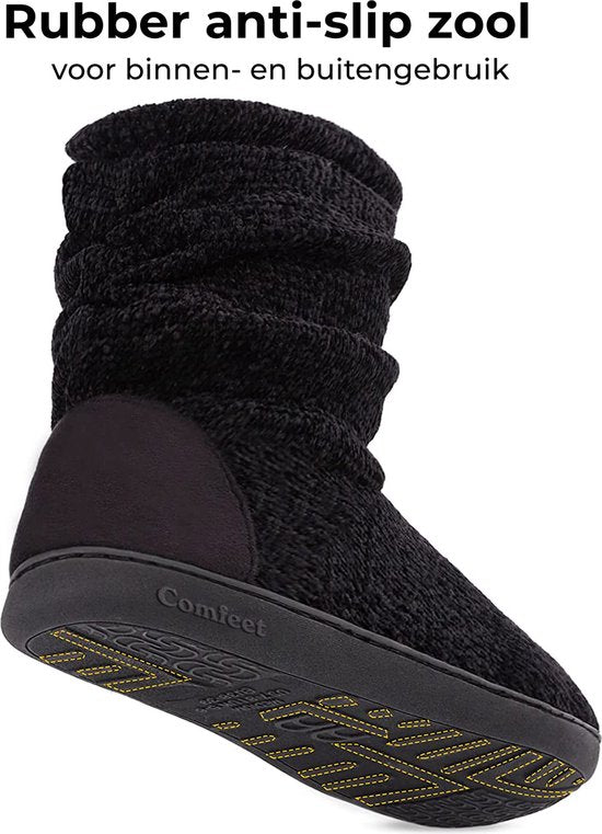 Pantoffels Dames - Sloffen - Maat 40/41 - Zwart - Anti-slip - Comfeet